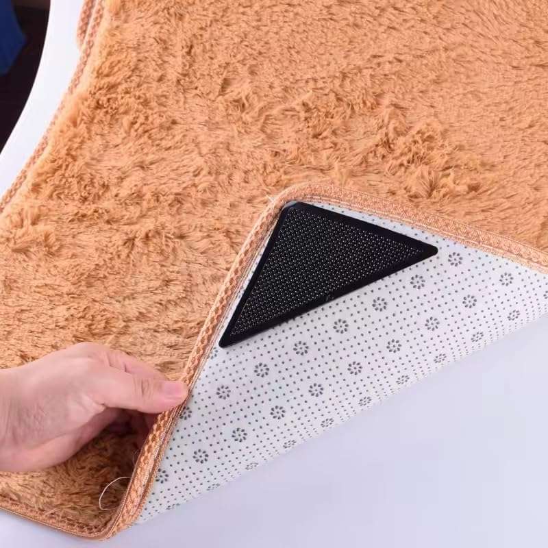Generic Anti Slip Carpet Pads Triangle Double Sided Strong Adhesive Rug Grippers for Hardwood Floors, Black, Transparent 5