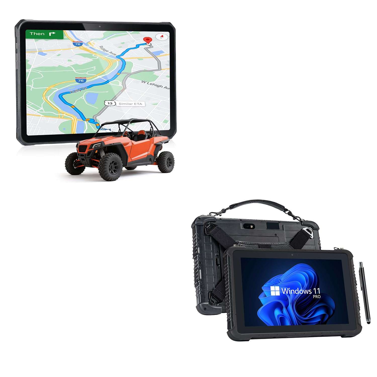 MUNBYN 11-inch Rugged Tablet ILT02, Android 14 Tough Tablet, 16GB+128GB with GPS and Rugged Tablet IRT08, 10.1 inch Windows Tablet, Windows 11 Pro Intel N5100,Sunlight Readable 1