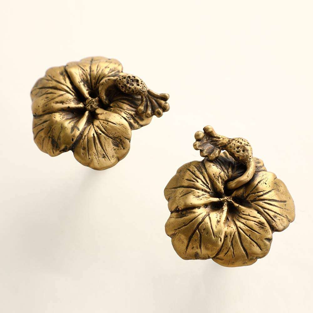 Pair of Brass Door Handles (2) Lotus Butterfly Door Decoration Pair of Brass Door Handles Pair of Brass Door Handles (Lotus) 2