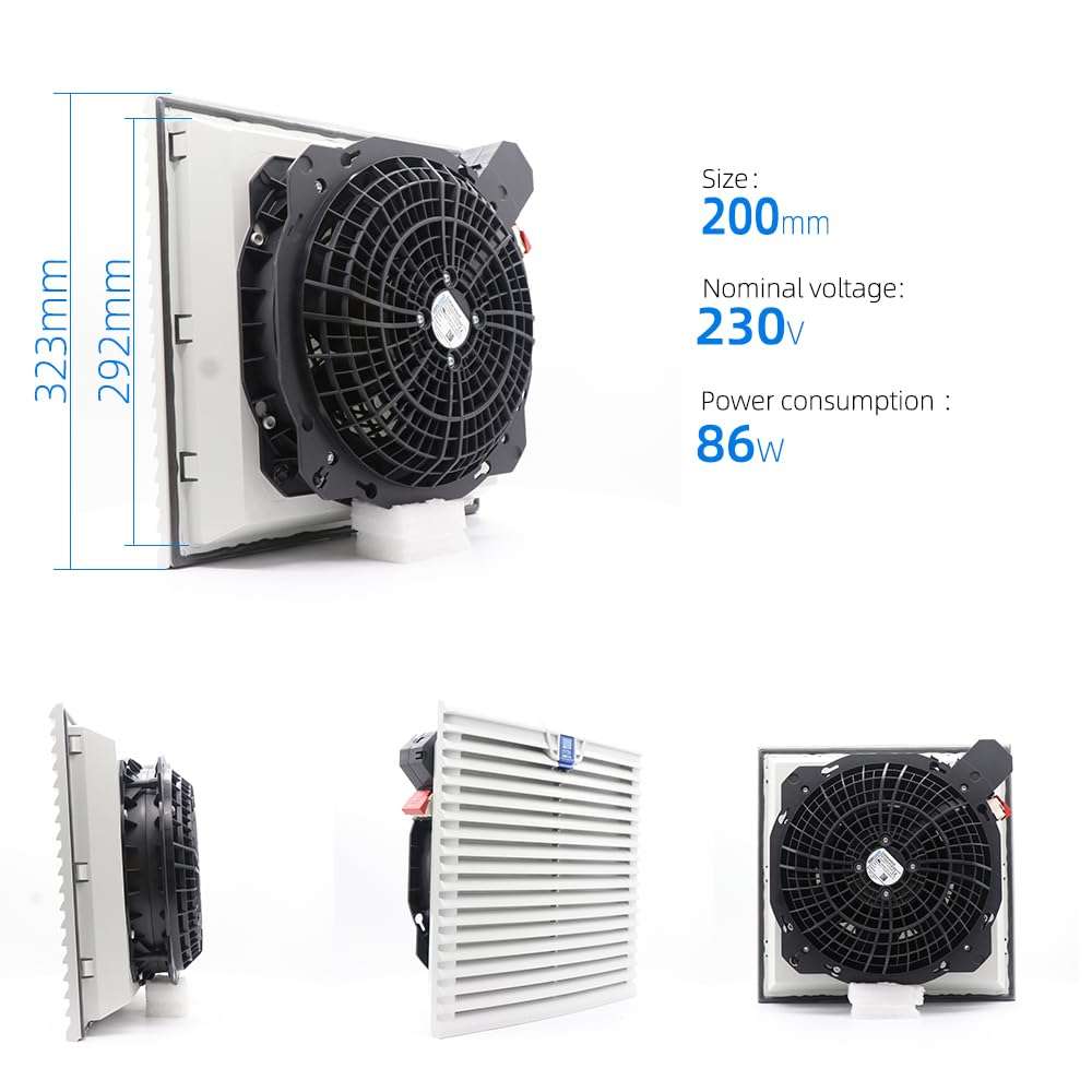 K2E200-AH20-05 eBm Papst 200mm AC Axial Fan K2E200AH2005 0.37A 230V 70W High Airflow Filter Unit Axial Cooling Fans, 2700 RPM Industrial Cooling Fan for Cabinet SK3243.100 3