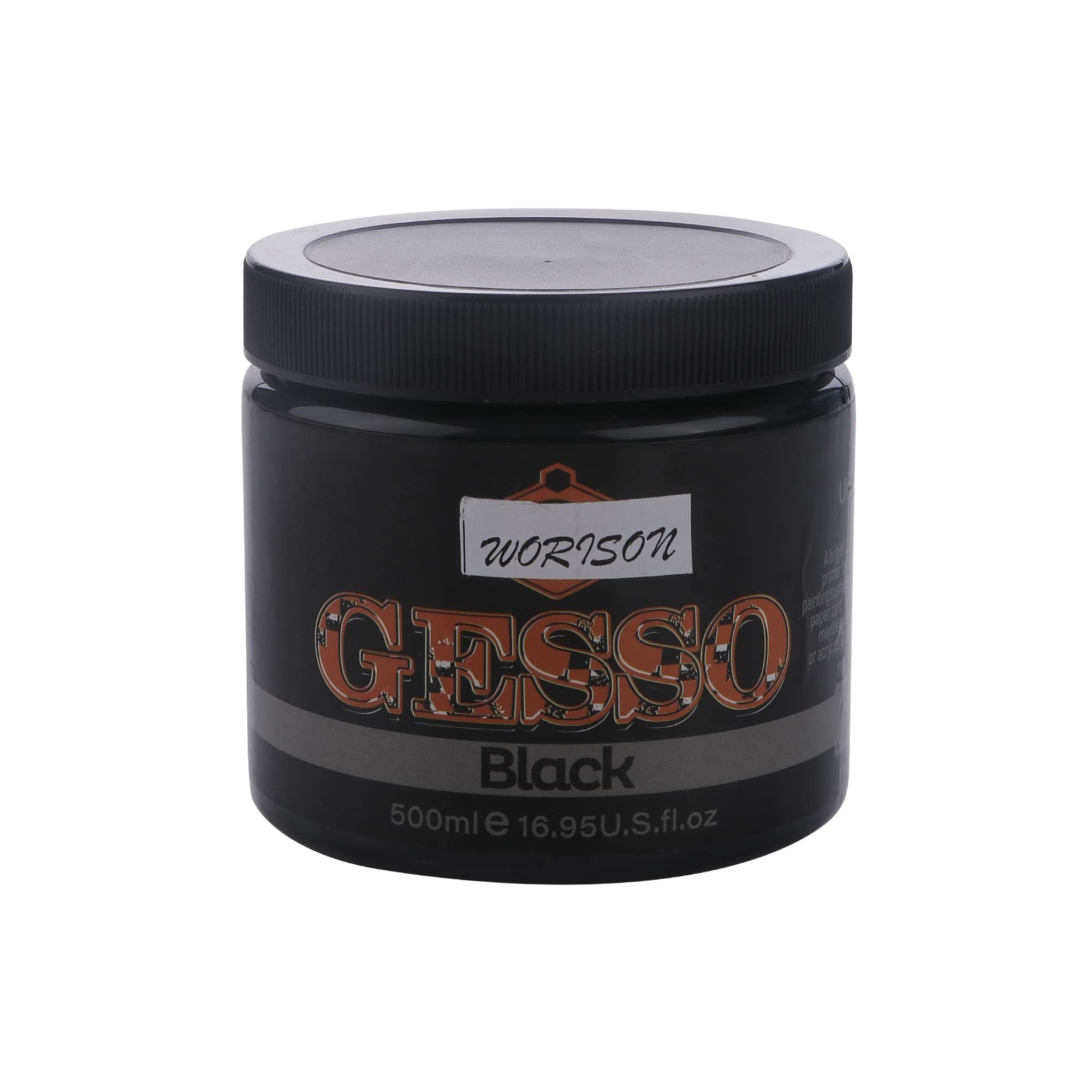 Worison Universal Priming Gesso for Priming Canvas Boards (Black Gesso 500ml)