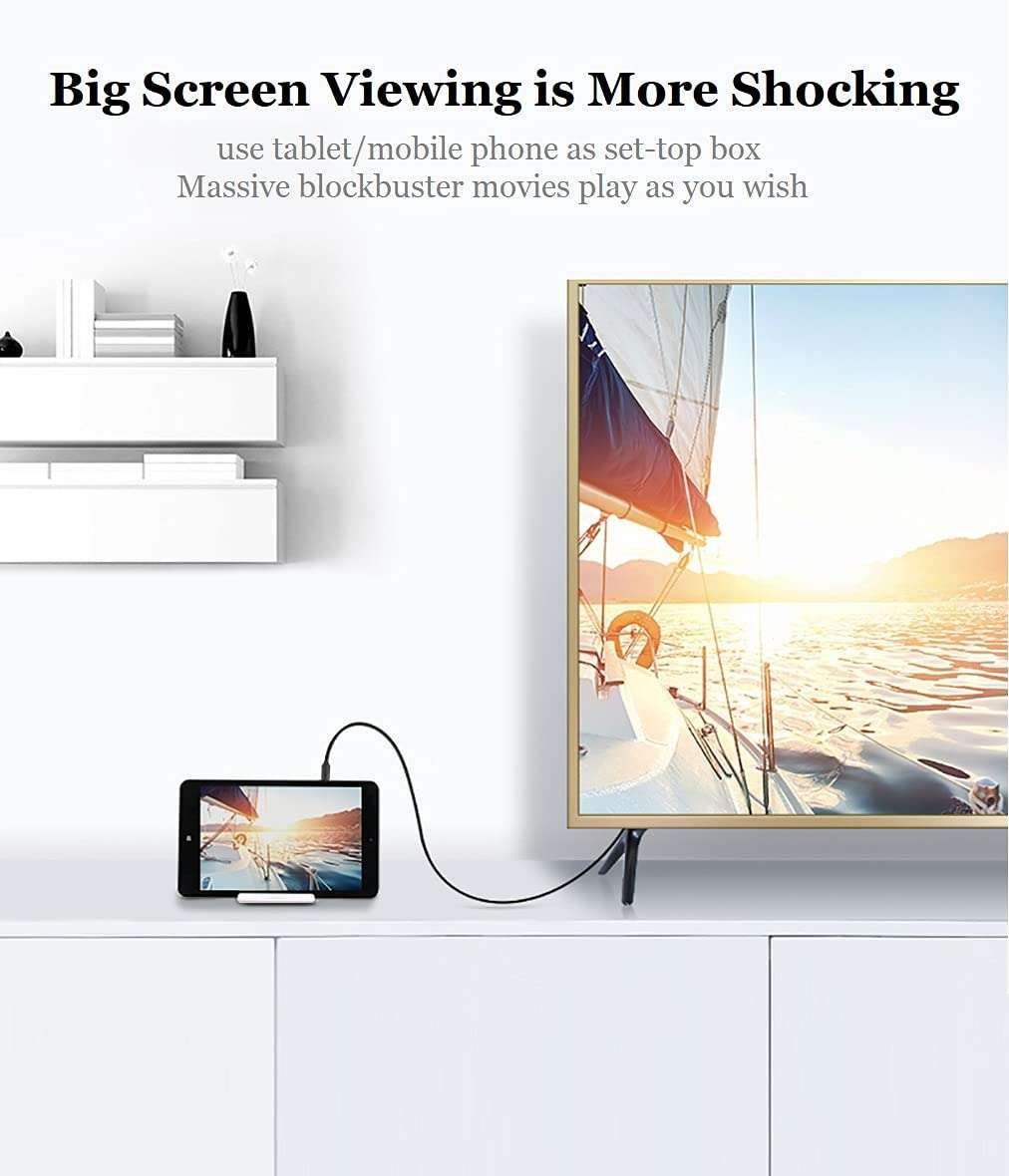 Guo HDMI to Micro USB Cable, 1.5M 5ft Micro USB to Hdmi Cable Adapter Male Charging rd nverter nnector Cable by Guoxu 2