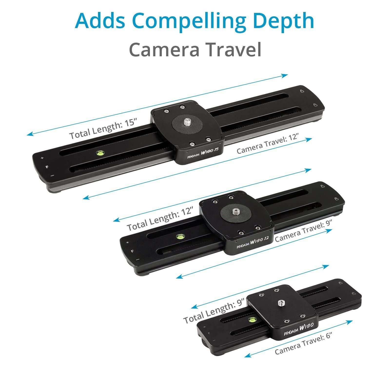 Proaim Wigo 15” Portable DSLR Camera Camcorder Slider with Load Capacity 8Kg/17.63lb | Professional Track Dolly Rail Slider Tripod Compatible Video Stabilization System (SL-WG-15) 2