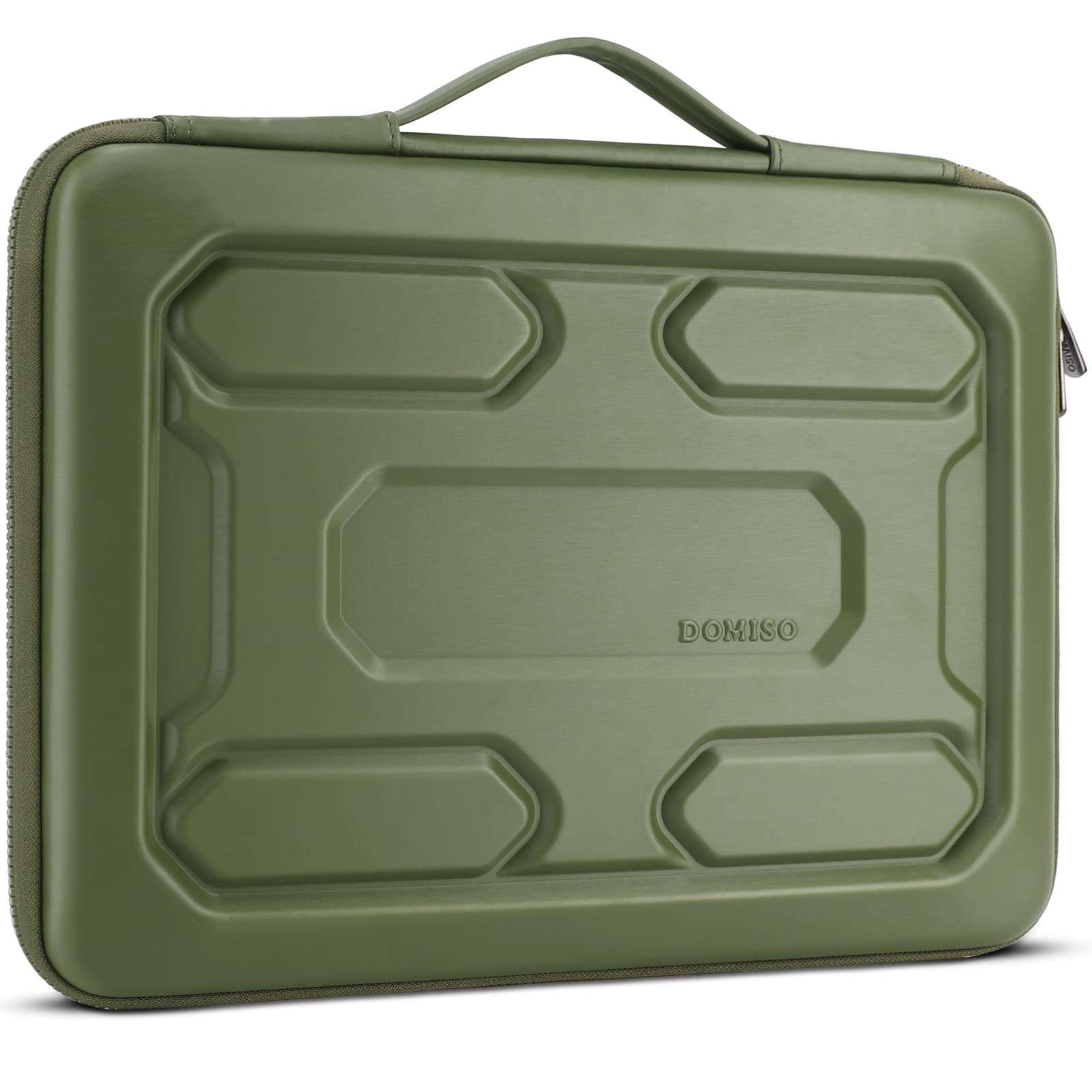 DOMISO 14 inch Laptop Sleeve with Handle Shockproof Computer Bag Waterproof EVA Protective Carrying Case for 14" ThinkPad E480/Yoga 920/13.5" Microsoft Surface Book/HP Pavilion 14 Stream 14, Green 3