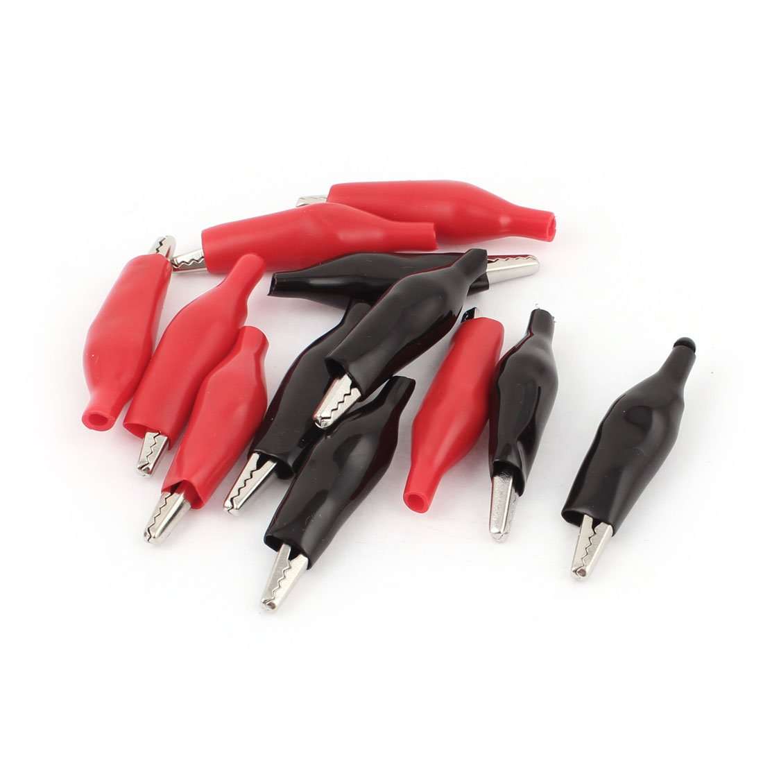 uxcell Insulated Crocodile Alligator Test Clip Clamp 45mm 12pcs Red Black
