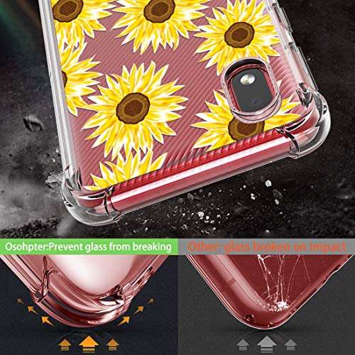 Osophter for Galaxy A01 Core Case,Galaxy M01 Core Case Flower Floral for Girls Women Shock-Absorption Flexible TPU Rubber Phone Cover for Samsung Galaxy A01 Core(Sun Flower) 3