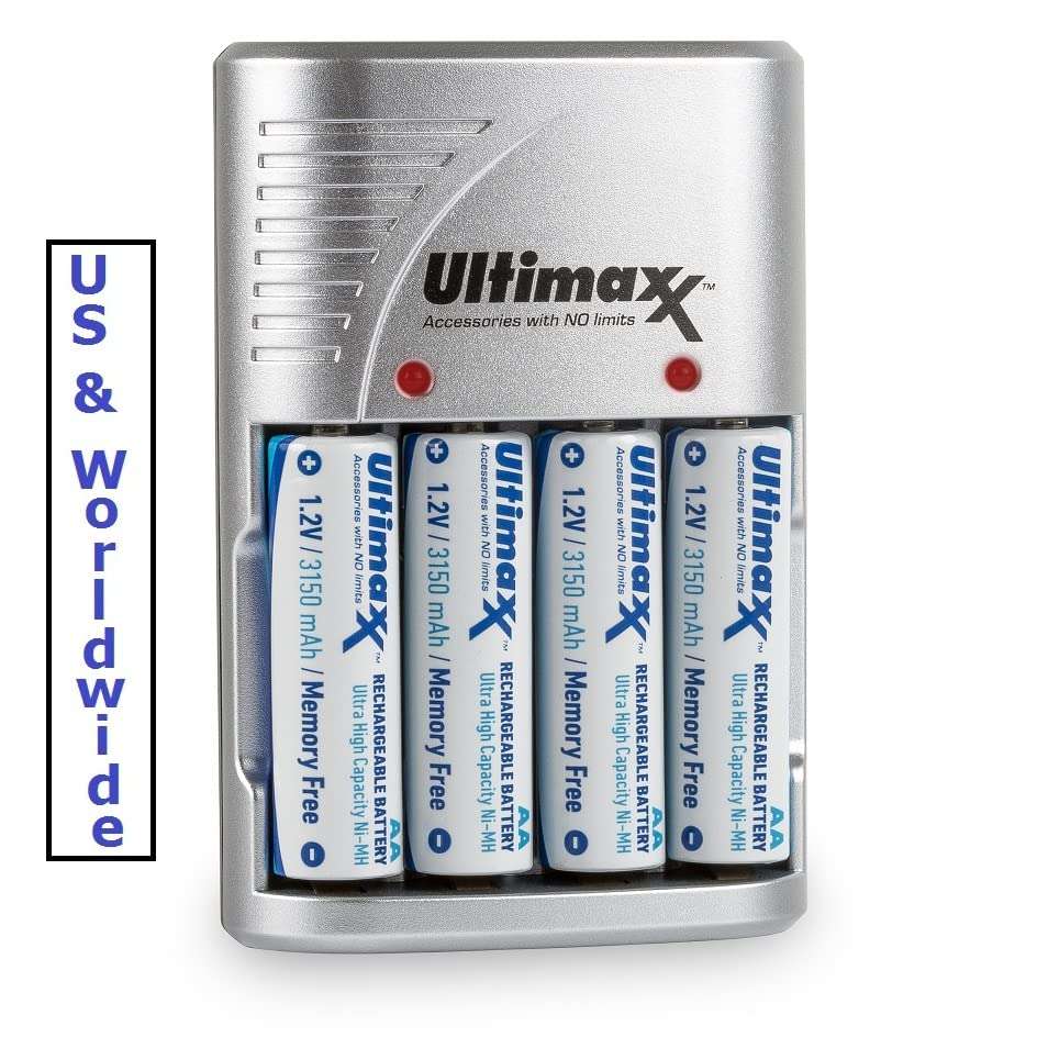 Dual AC/DC Turbo Charger & 4AA Battery for Kodak Easyshare C143 C142 CD82 C195 2