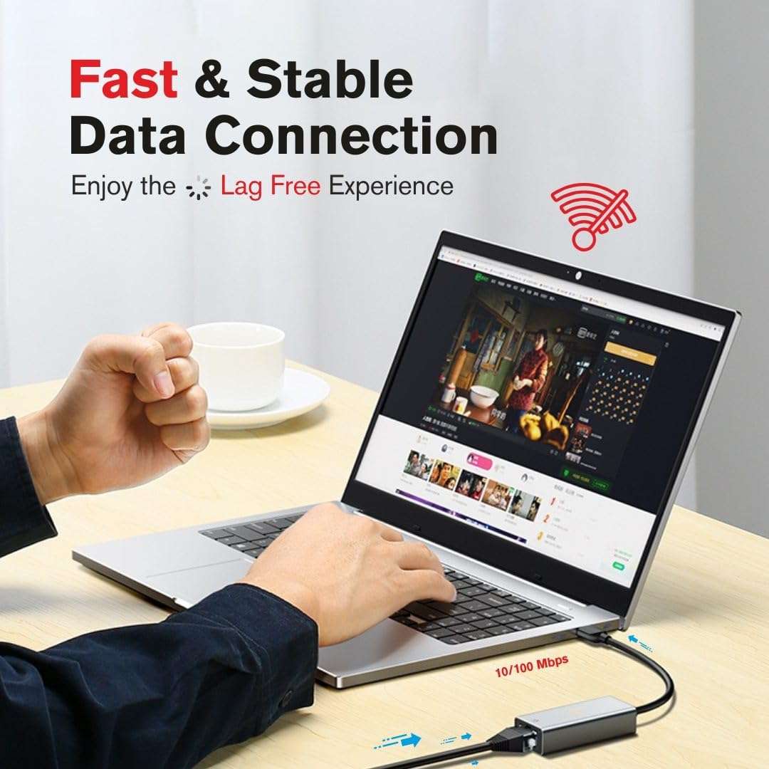 Match LB-Link USB 2.0 to 100 Mbps Ethernet Network Adapter| LAN to USB Converter| Plug and Play 4