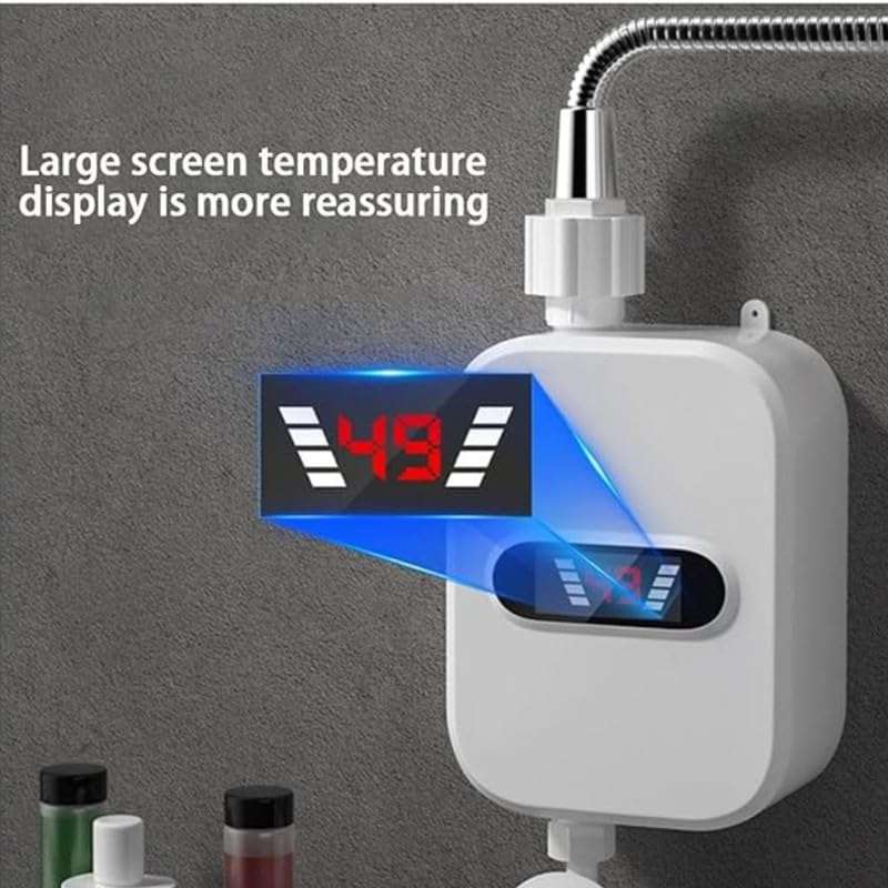 DRUMSTONE ( 16 Years Warranty ) Mini Instant Water Heater – LED Digital Display, IPX4 Waterproof, Tankless Design, Overheating Protection, Quick Heating in 3 Second 5