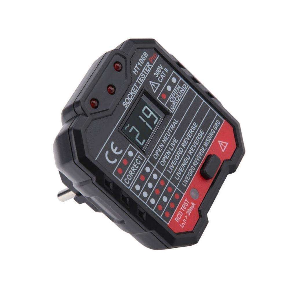 Electric Socket Tester, Portable Lightweight Ht106D/Ht106B/Ht106E Multifunction Electric Socket Tester Mains Fault Checker Tool#2 2