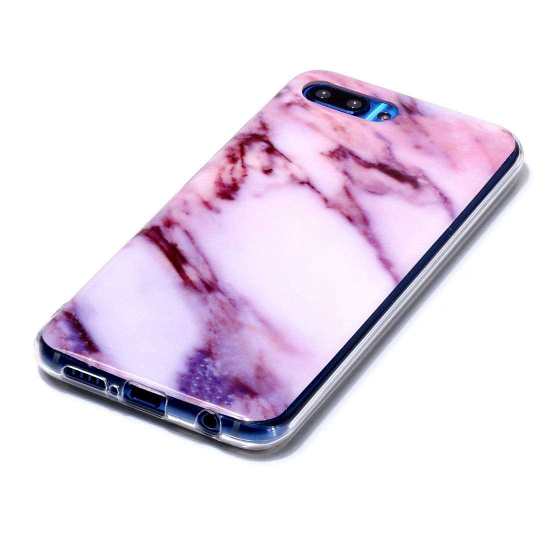 DINGXUEMEI XUEMEI CASE Silicone Cell Phone Cases & Covers Marble Pattern Soft TPU Case for Huawei Honor 10(Plum Blossom) (Color : Purple) 3