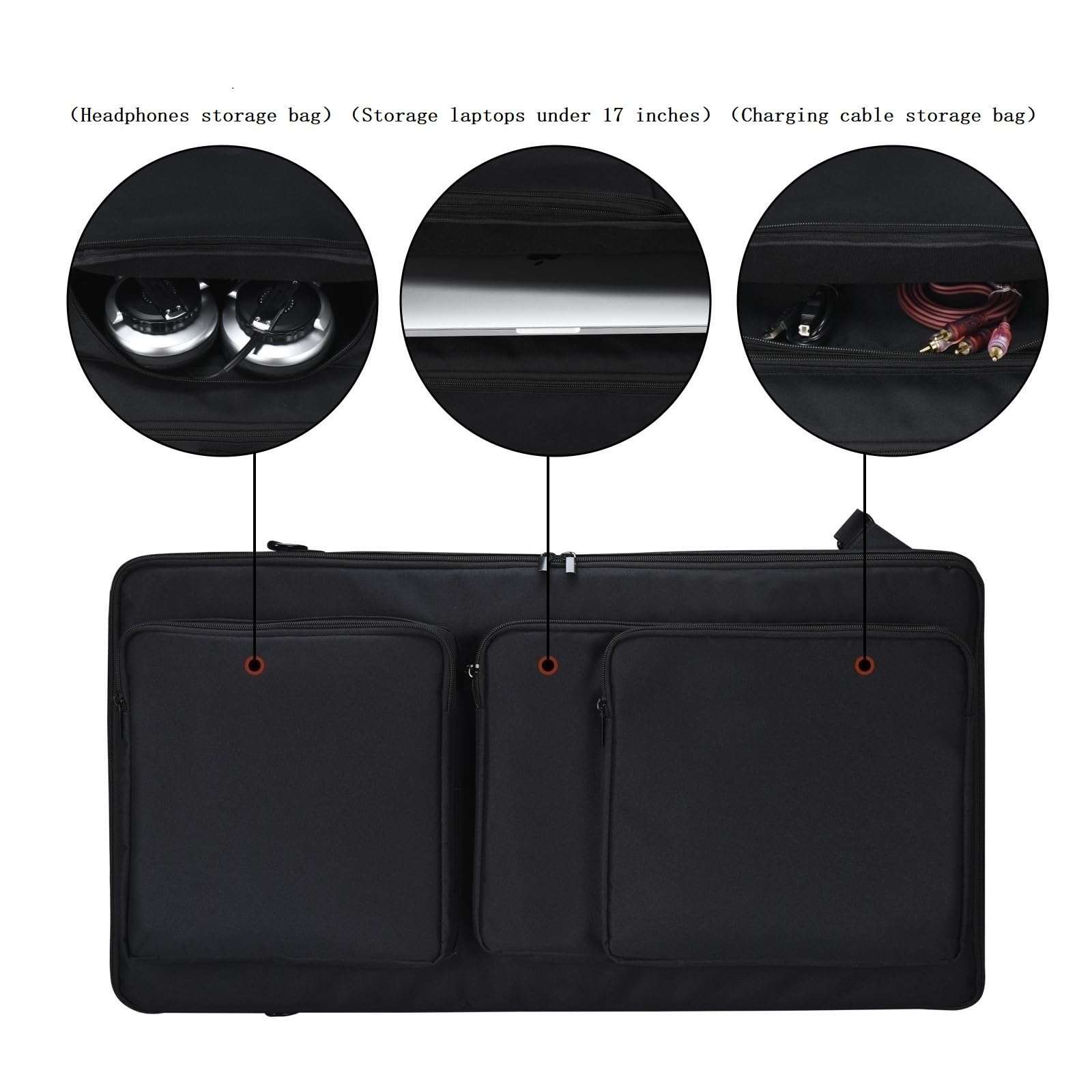 Multi-function storage bag case, suitable for Pioneer DDJ-Flx6/SX/ SX2/ SX3 jukebox, portable adjustable shoulder strap travel essential multi-storage bag (DDJ-FLX 6) 5