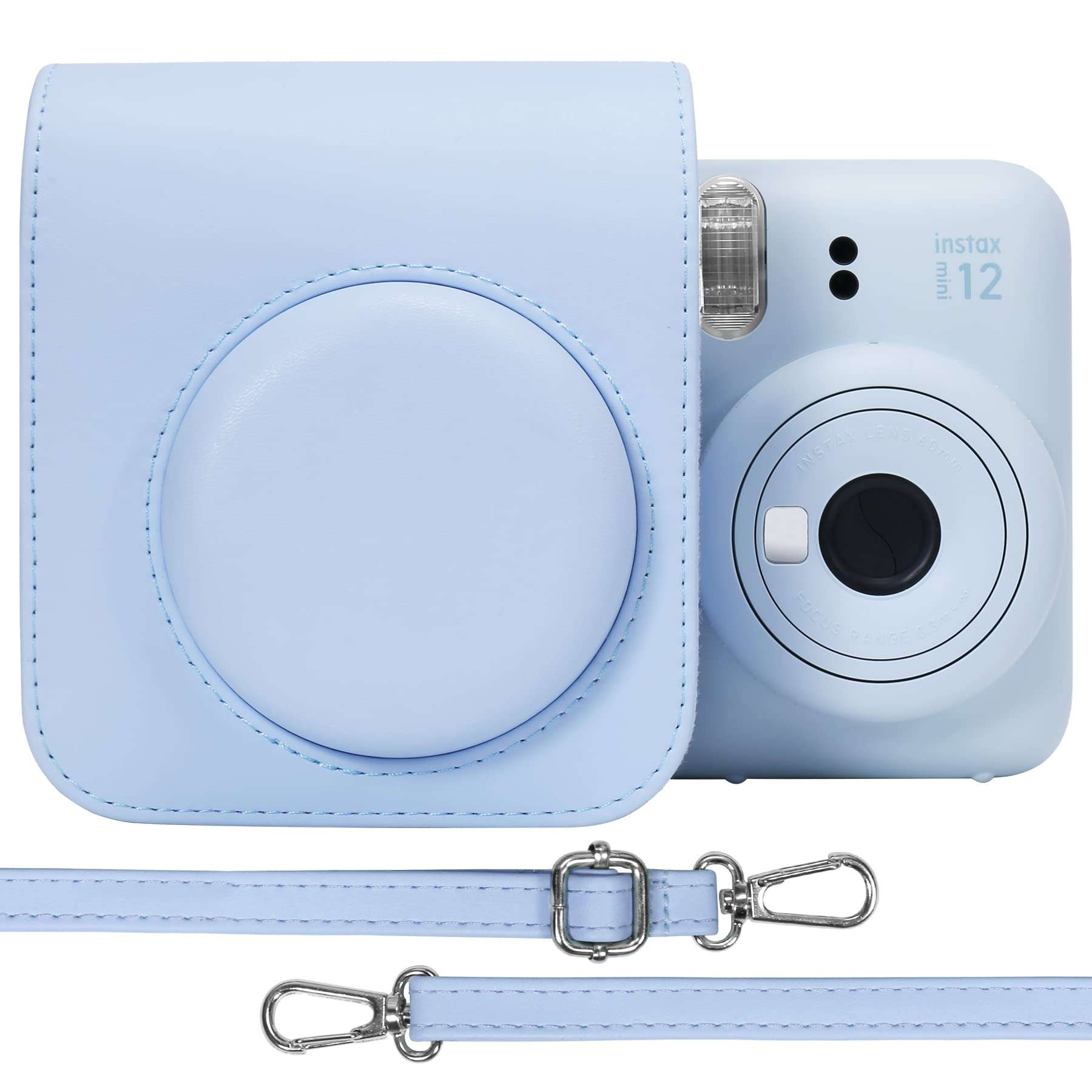 Aenllosi Hard PU Case for Fujifilm Instax Mini 12/11 and Silicon Case for Instax mini 12 6