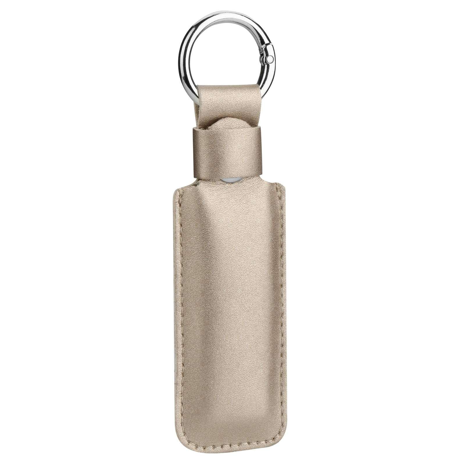 CaSZLUTION Microfiber Leather USB Flash Drive Case - Anti Lost USB Flash Drive Holder Protective Cover with Keychain, Small Portable Storage Carrying Case for USB Flash Drive (1PC, Champagne Gold) 1