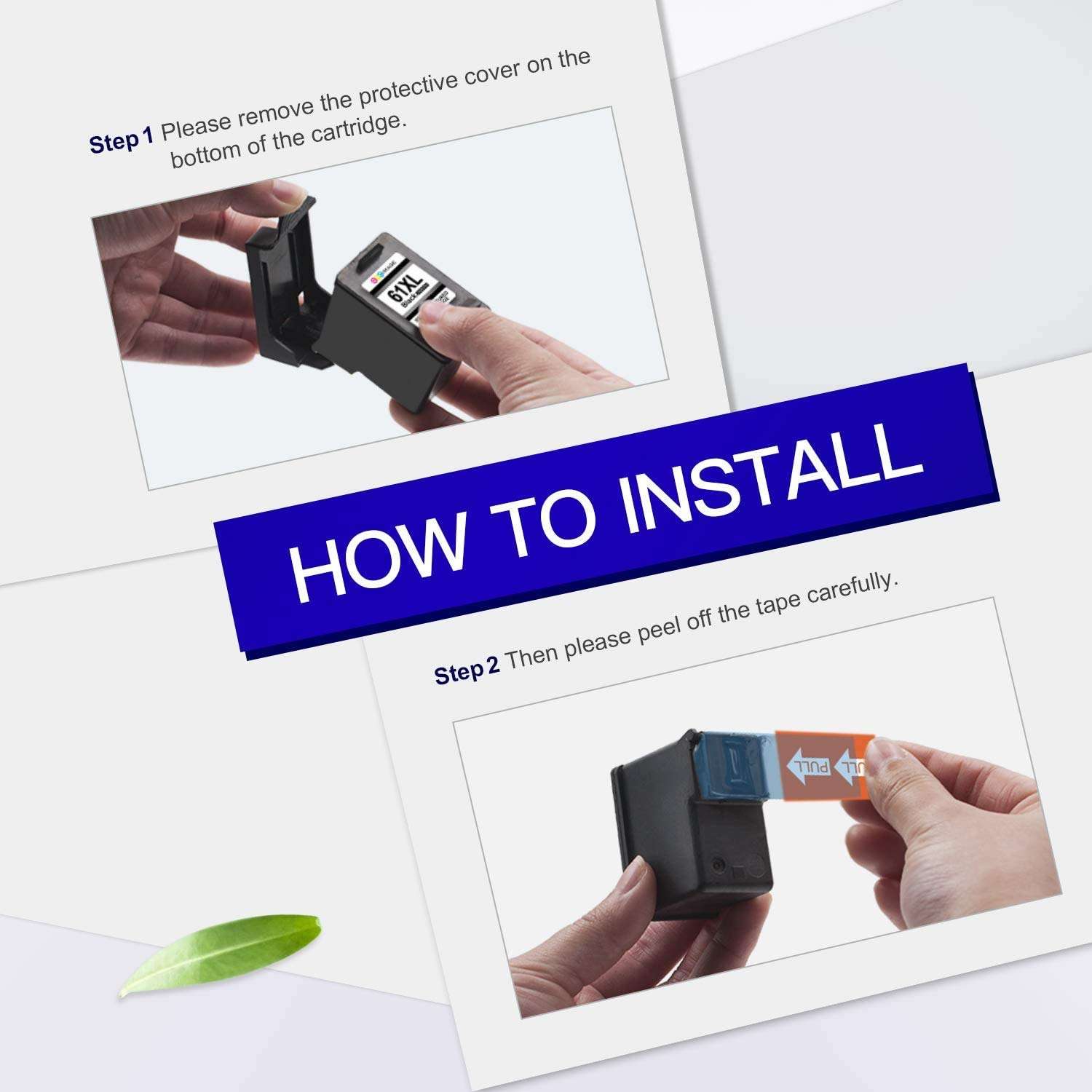 GPC Image Remanufactured Ink Cartridge Replacement for HP Ink Cartridge 61 61XL Ink to use with Envy 4500 Envy 5530 5535 Deskjet 1000 1010 1510 2540 Officejet 2620 4630 4635 (2 Black) 3