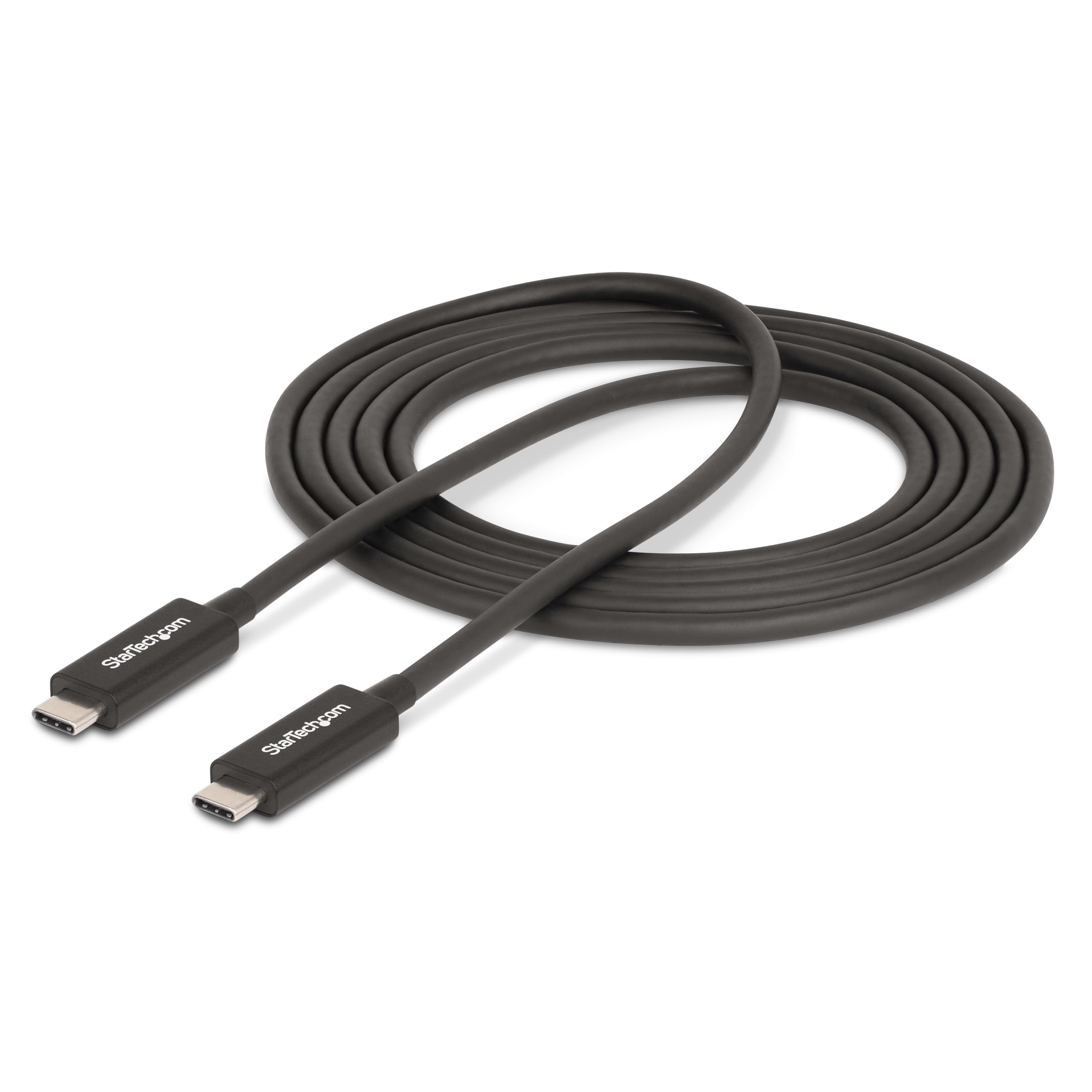 StarTech.com 6ft (2m) Active Thunderbolt 4 Cable - 40Gbps - 100W PD - 4K/8K Video - Thunderbolt Cable - Compatible w/USB4/DP Alt Mode, Thunderbolt 3, USB 3.2/Type-C (A40G2MB-TB4-CABLE) 5