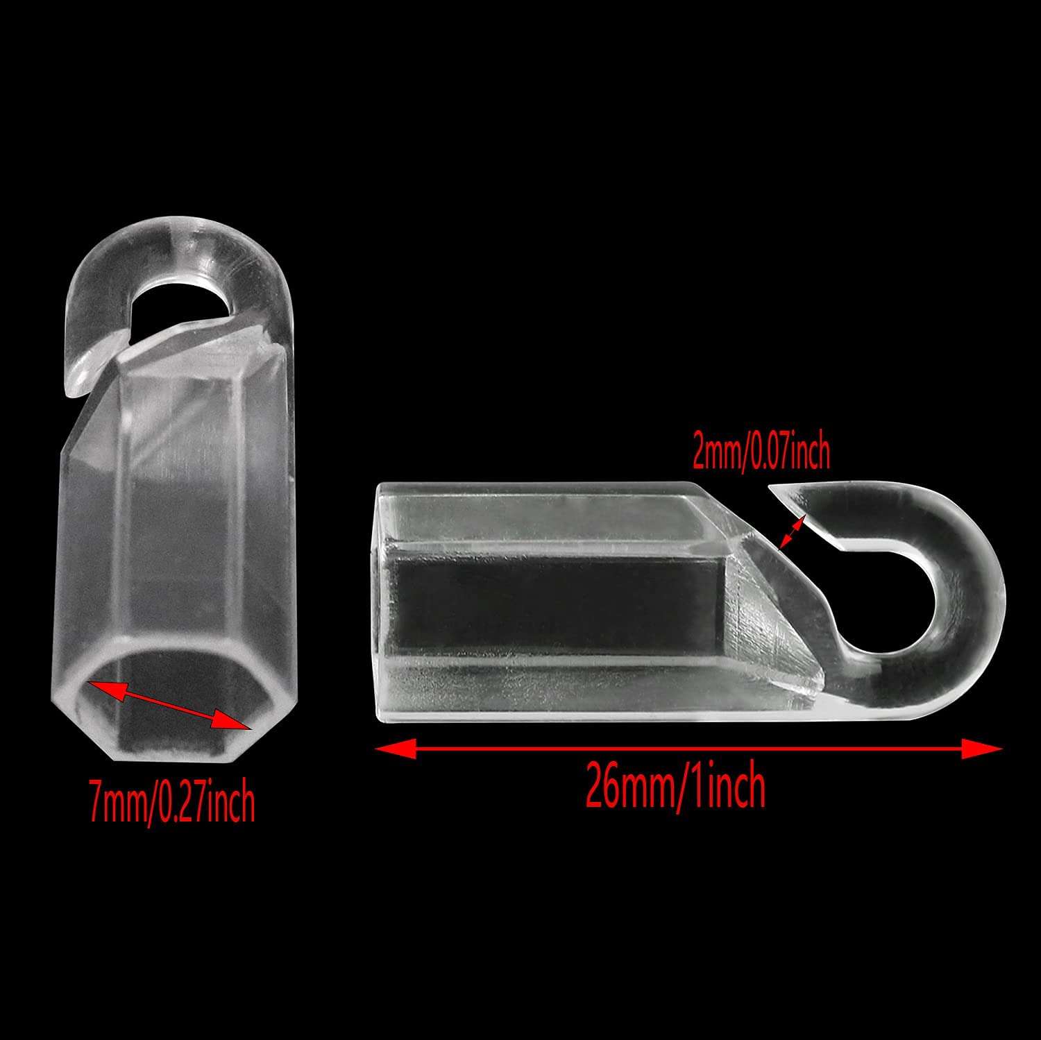 AXLIZER 6PCS Hook Connector Wand Cap Wand Tip Hook Sleeve Tip Fixing Hook of The Blind Rod for Hexagon 7mm Plastic Blind Tilt 3