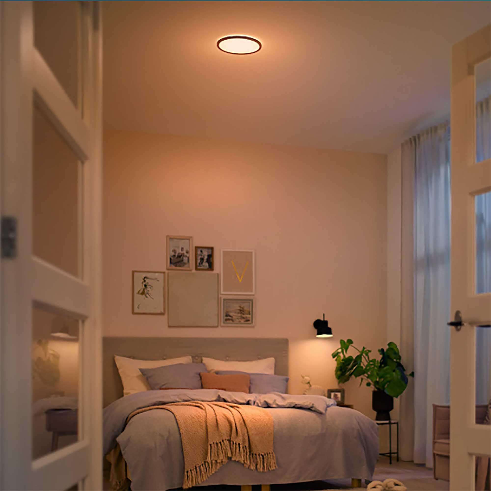 Philips LED Flush Mount Silver Ceiling Light 1-Pack Selectable White Multi-CCT 1500 Lumen (20W = 90W) No Bulbs Required 5