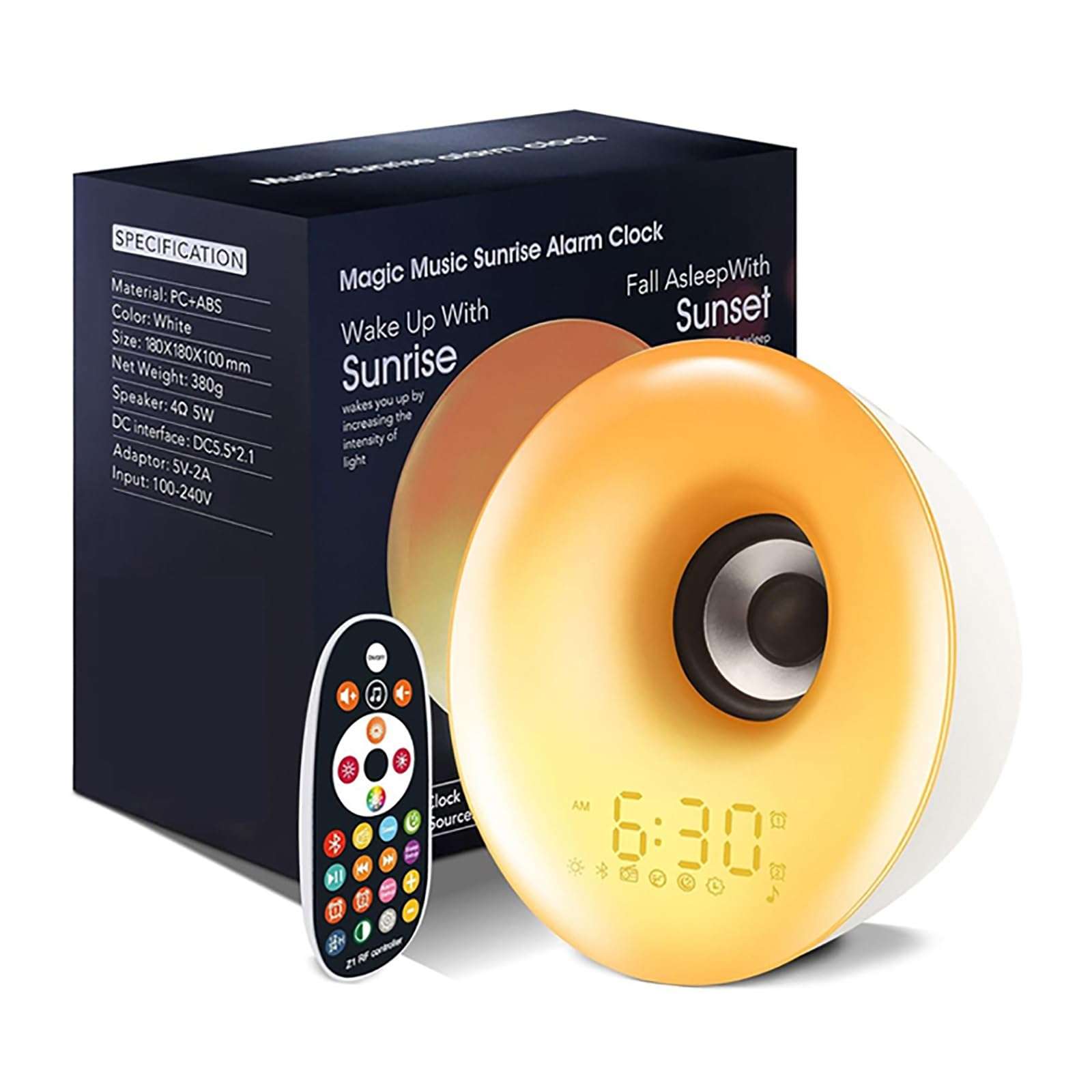 Sunrise Alarm Clock Wake Up Light with Sunrise/Sunset Simulation, Dual Alarms, Snooze Sleep Aid, FM Radio, Sleep Timer for Kids, Adults, Heavy Sleepers 6