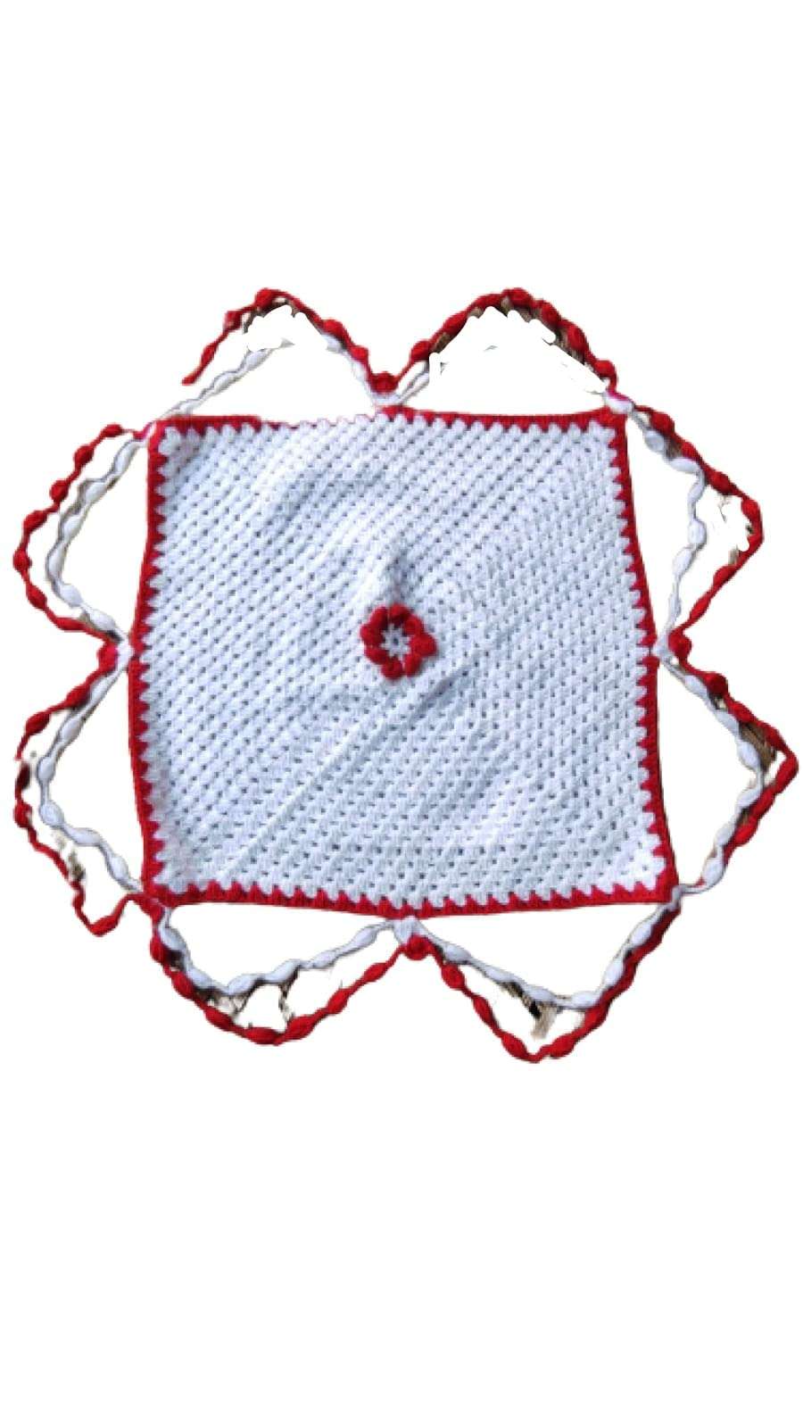 Thalposh/Pooja thali White and Red