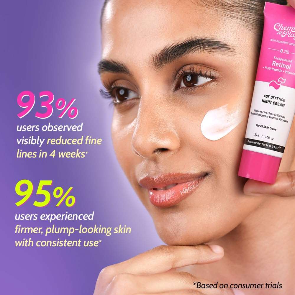 Chemist At Play 0.1% Retinol Night Cream | Reduces Wrinkles, Fine Lines & Sunspots | Anti-Ageing Formula | Lightweight & Fast-Absorbing | Beginner Friendly | All Skin Types | Boosts Collagen | 30 g 5