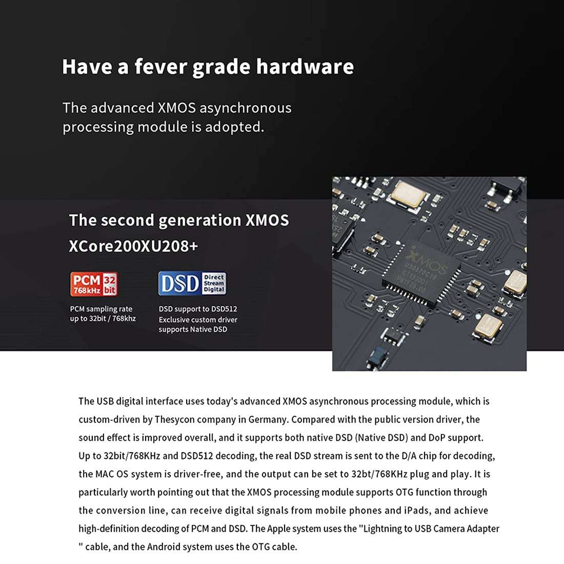 SMSL M100 USB DAC AK4452 DSD512 32Bit/768kHz Coaxial Optical OTG Input AUX Power Hifi Audio Decoder (Black) 4