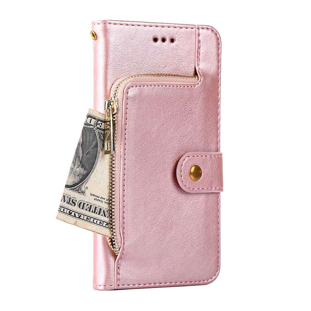 Asuwish Oneplus 5T Case Wallet for Women Girl Oneplus5T Oneplus5tcase Phone Cases with Card Holder Stand Full Body Purse Hybrid A5010 One Plus5T 1 Plus 1plus 1+ 1+5T Leather Flip Cover Pink Rose Gold 5