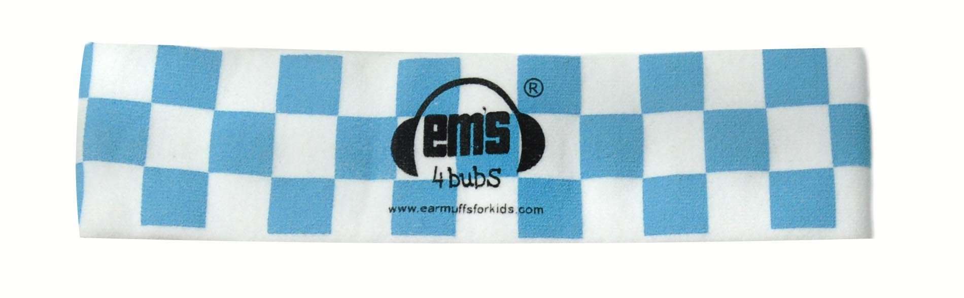 Em's 4 Bubs Baby Earmuffs (Blue & White Headband Size 6-18 months) 3