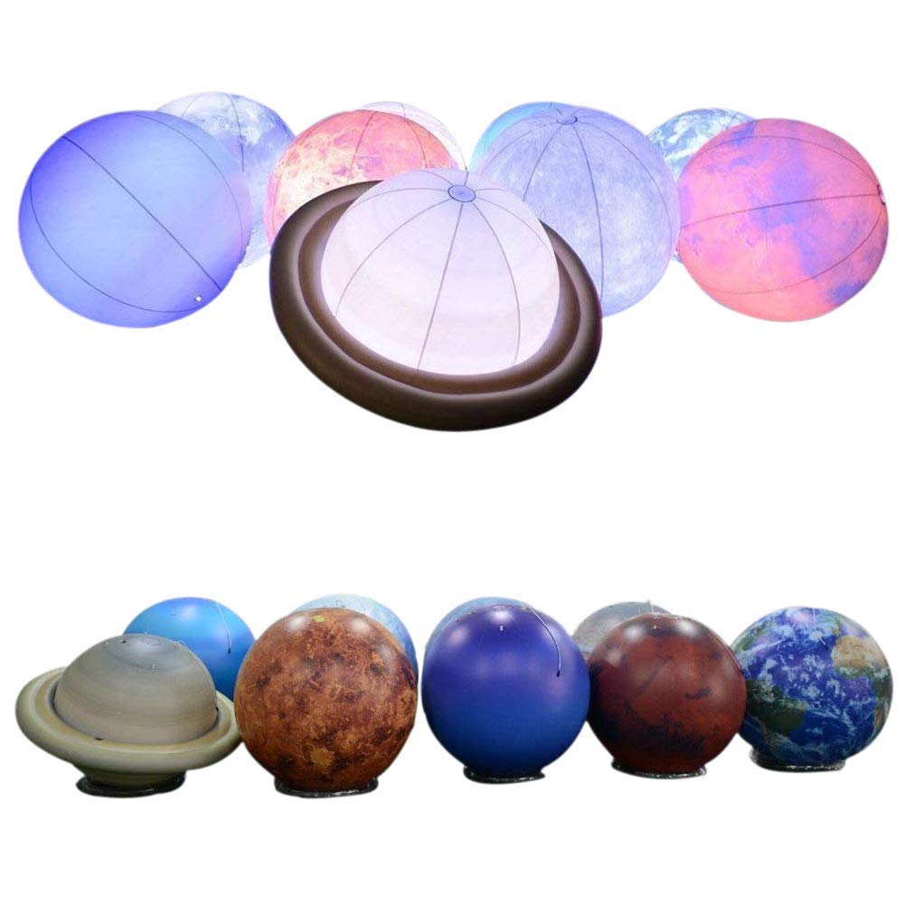 Sayok 0.25mmPVC 60'' Large Inflatable Planets Solar System (Eight Planets + Pluto + Sun + Moon-11pcs) Inflatable Planet Balloons with Air Pump for Children Early Learning Toys Educational Institution