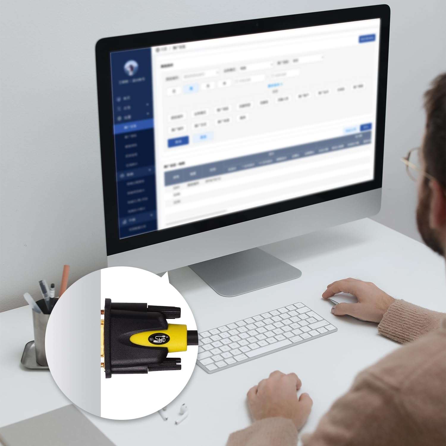 SHD VGA Cable 6Feet, VGA to VGA Monitor Cable HD15 SVGA for PC Laptop TV Projector Black and Red Color 3