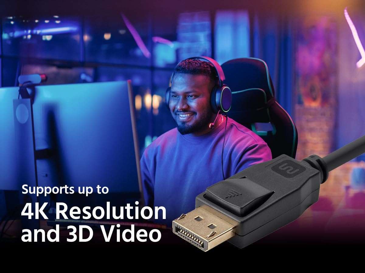 Monoprice Select Series DisplayPort 1.2 Cable, 6ft Black 5