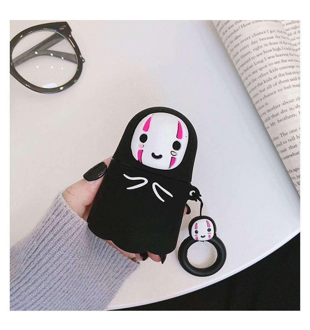 Airpods Case,New Spirited Away Kaonashi Case for Airpods 1&2, Airpods Accessories Shockproof Protective Premium Silicone Cover and Skin for Apple Airpods Charging Case (No Face Man) 6