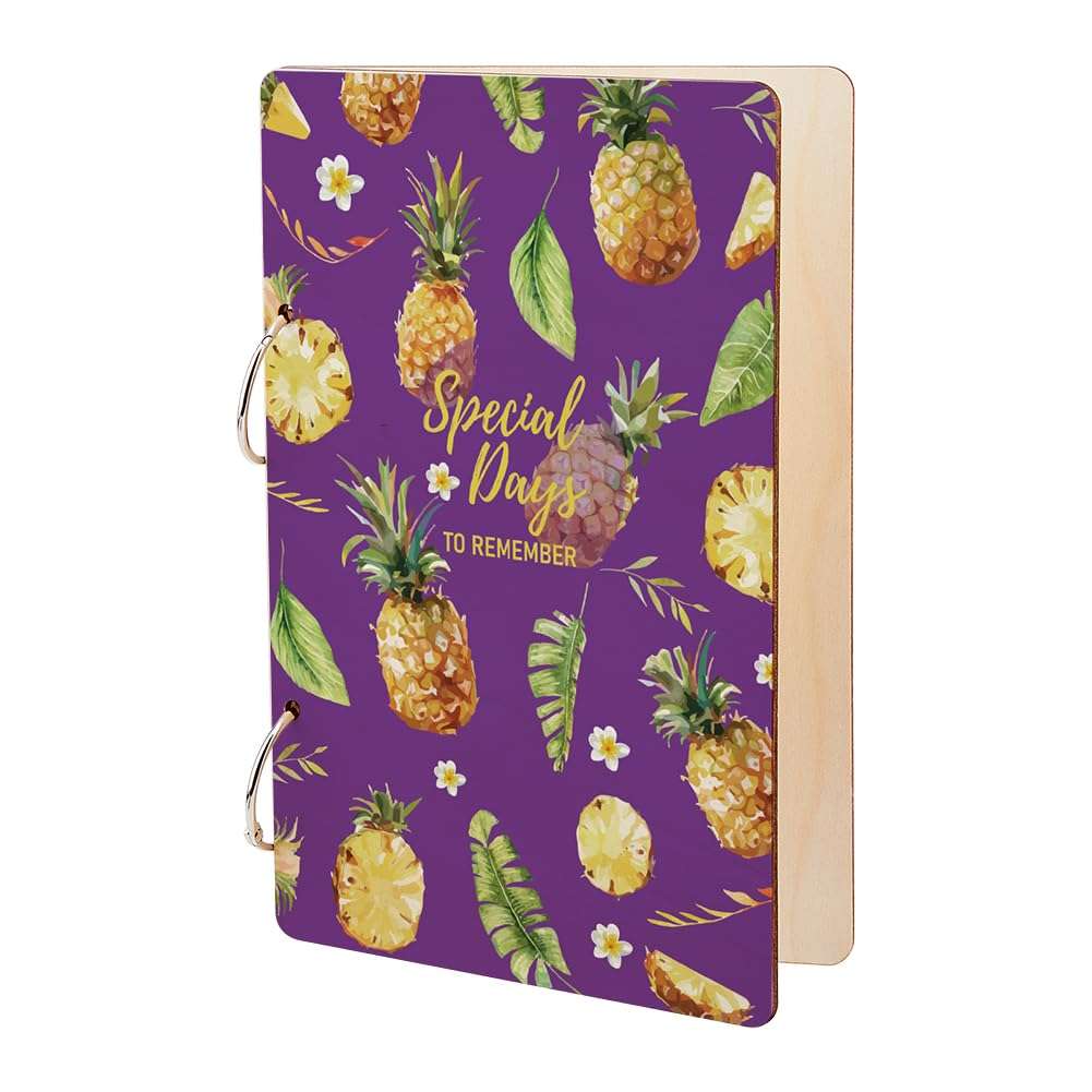 SUPERDANT Special Day to Remember Greeting Card Holder Organizer Wooden Card Keeper Binder Planning Book Pineapples Birthday Cards Keeper Photo Album Cover Wedding Planner Journal Keepsake Gift 1