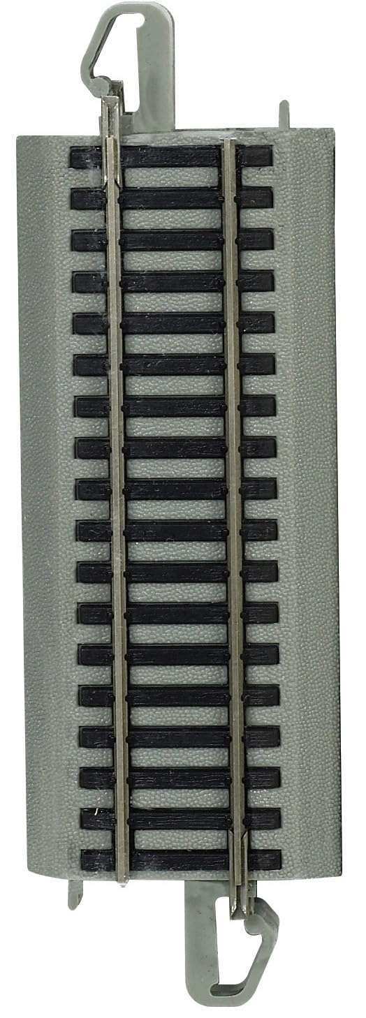 Bachmann Trains - Snap-Fit E-Z TRACK 4.50” STRAIGHT TRACK (4/card) - NICKEL SILVER Rail With Gray Roadbed - HO Scale 2