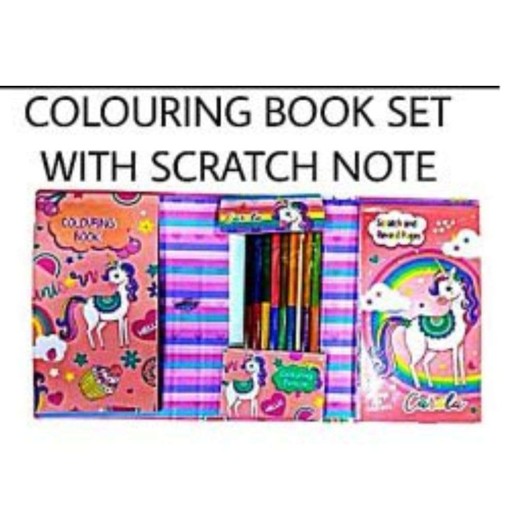 Khwaish Toys | Coloring Book Set for Kids | Creativity and Imagination | Gifting Options for Children | Boys and Girls | Toddlers | Various Themes | Birthday | Fancy and Stylish Designs | Multicolor | 3