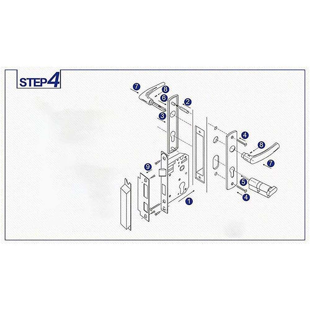 YH416 Entry Lever Door Handle and Single Cylinder Deadbolt Lock and Key Locking Lever Handle Set [Front Door or Office] Right & Left Sided Doors Heavy Duty – Iron Black Finish 6