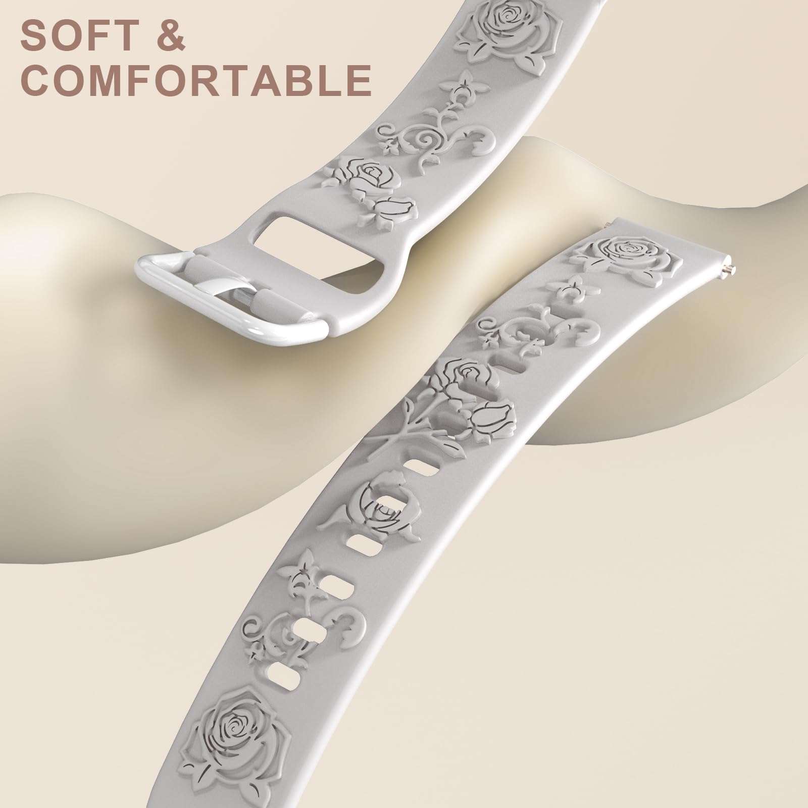 kitway Flower Watch Bands Compatible for Samsung Galaxy Watch 3 Band 45mm/ Gear S3 Frontier & Classic Bands/Galaxy Watch 1 46mm,22 mm Watch Band for Women Sports Straps Breathable 3