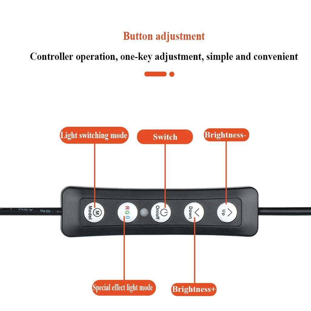 QFFL LED Ring Light RGB Ring Light with Extendable Tripod Stand and Flexible Phone Holder Button Controller Operation for Video/Live Stream/Makeup/Photography (Color : 68-210cm, Size : 26CM) 5