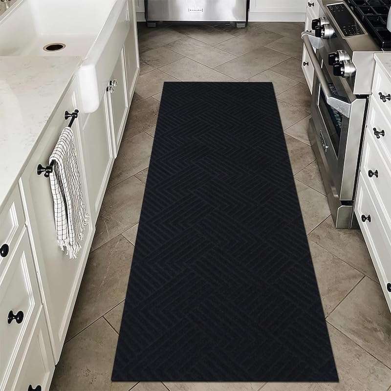 Fasward Hallway Runnner Rug Non Slip Rubber Backing Carpet 2x10 ft Custom Size, Heavy Duty Long Rug for Entryway, Kitchen, Garage, Stairs, Front Door, Laundry Room, Commercial Use 2