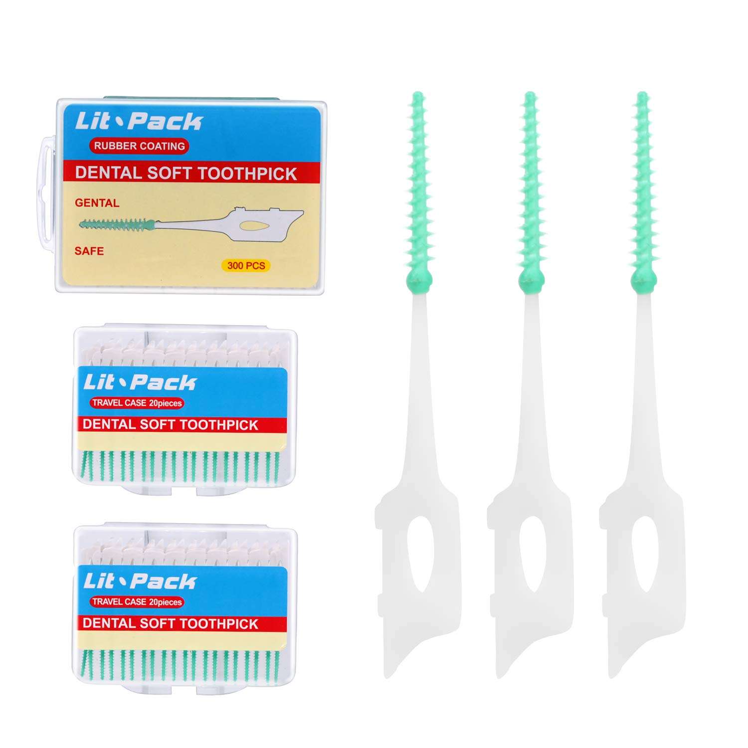 Silicone Soft Dental Pick Easy to Use Interdental Brush Teeth Pick for Teeth Cleaning and Gum Health with Travel Cases Dentist Recommended Dental Picks (2 Travel case 1 Refill) 1