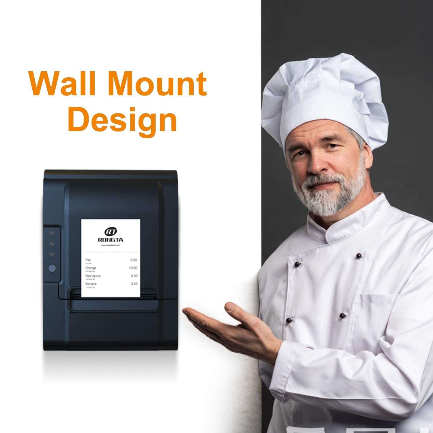 Rongta POS Printer, 80mm USB Thermal Receipt Printer, Restaurant Kitchen Printer with Auto Cutter Support Cash Drawer,USB Serial Ethernet Interface for Windows/Mac/Linux,Do Not Square (RP326) 5