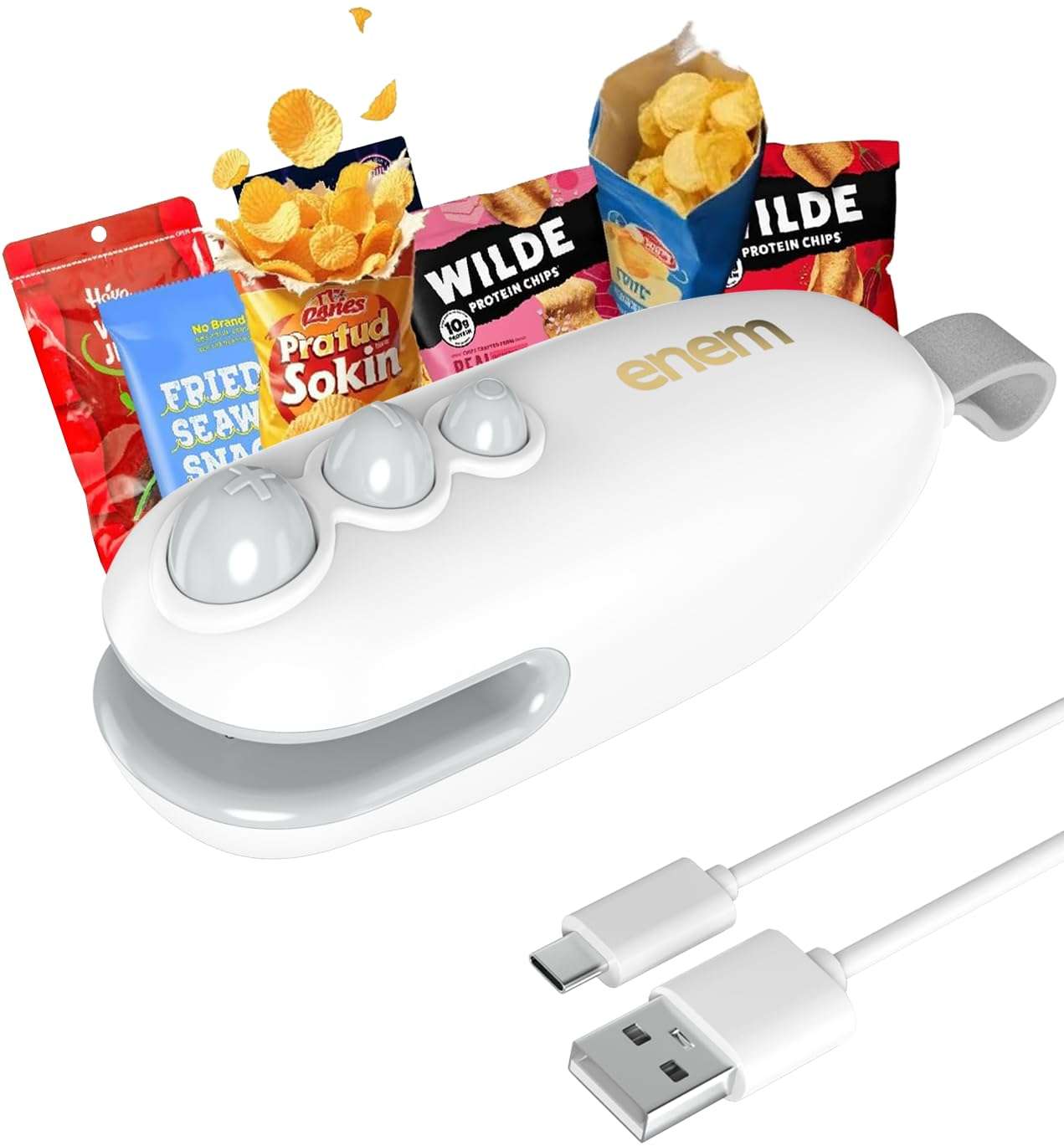Enem Mini Sealing Machine for Food Packets, Full Customer Support from Enem, Portable Mini Sealing Machine, Packet Sealer Machine, for Food, Snacks, Chips, Fresh Storage 1
