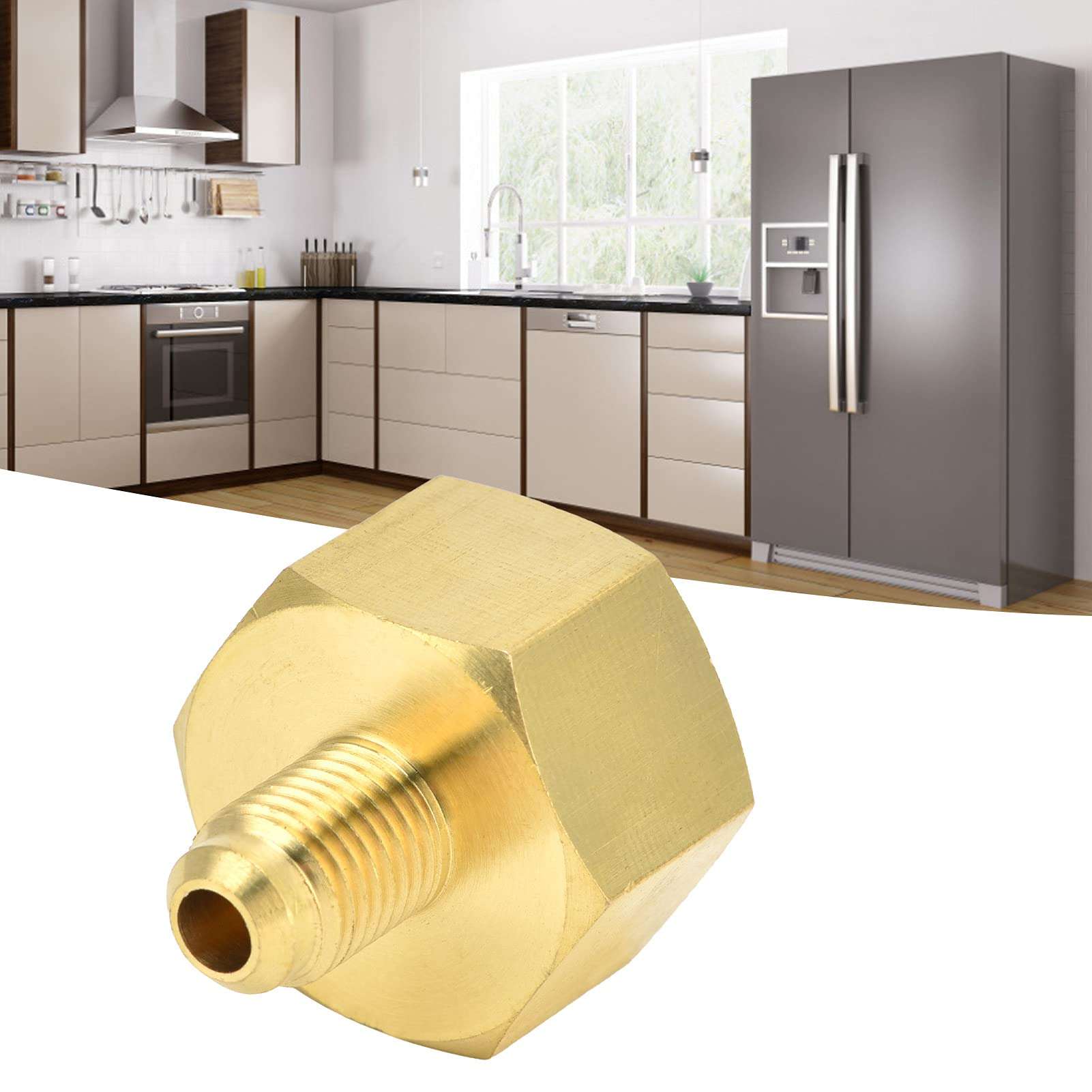 GLOGLOW Air Conditioning Adapter, W21 to 1/4SAE Air Conditioning Refrigerant Adapter Converter Connector for R32 R134A Brass Refrigerant Adapter Fitting AdapterMount Adapters 4