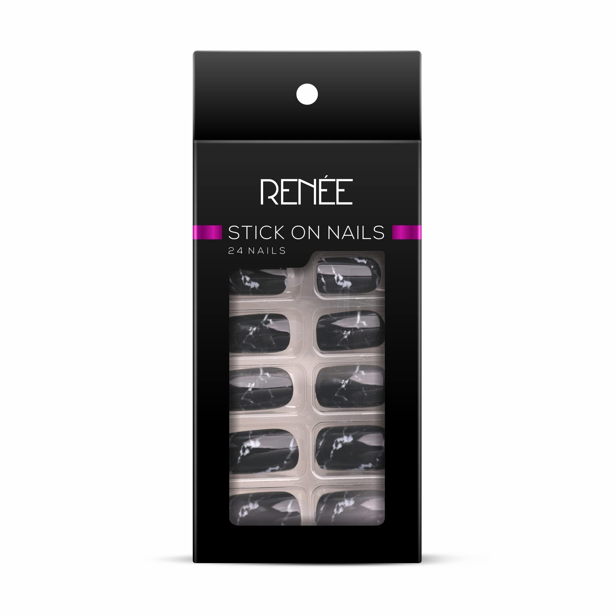 RENEE Stick On Nails DN 03| 24 Reusable Artificial Fake Nail Set| Lightweight & Long Lasting & RENEE Eau De Parfum OUD Aspire Premium Long Lasting Luxury Perfume Scent, 50ml 5
