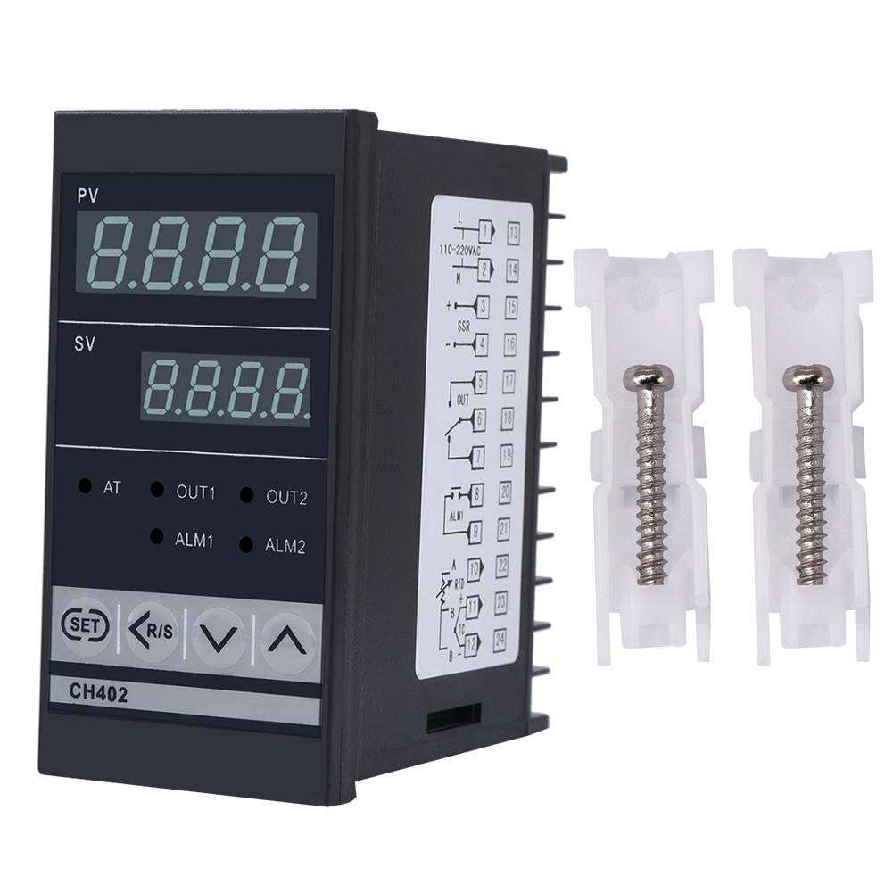 Naroote Temperature Controller, CH402 AC85-264V High Precision Smart PID Temperature Controller Thermostat Relay TC/RTD Input 1