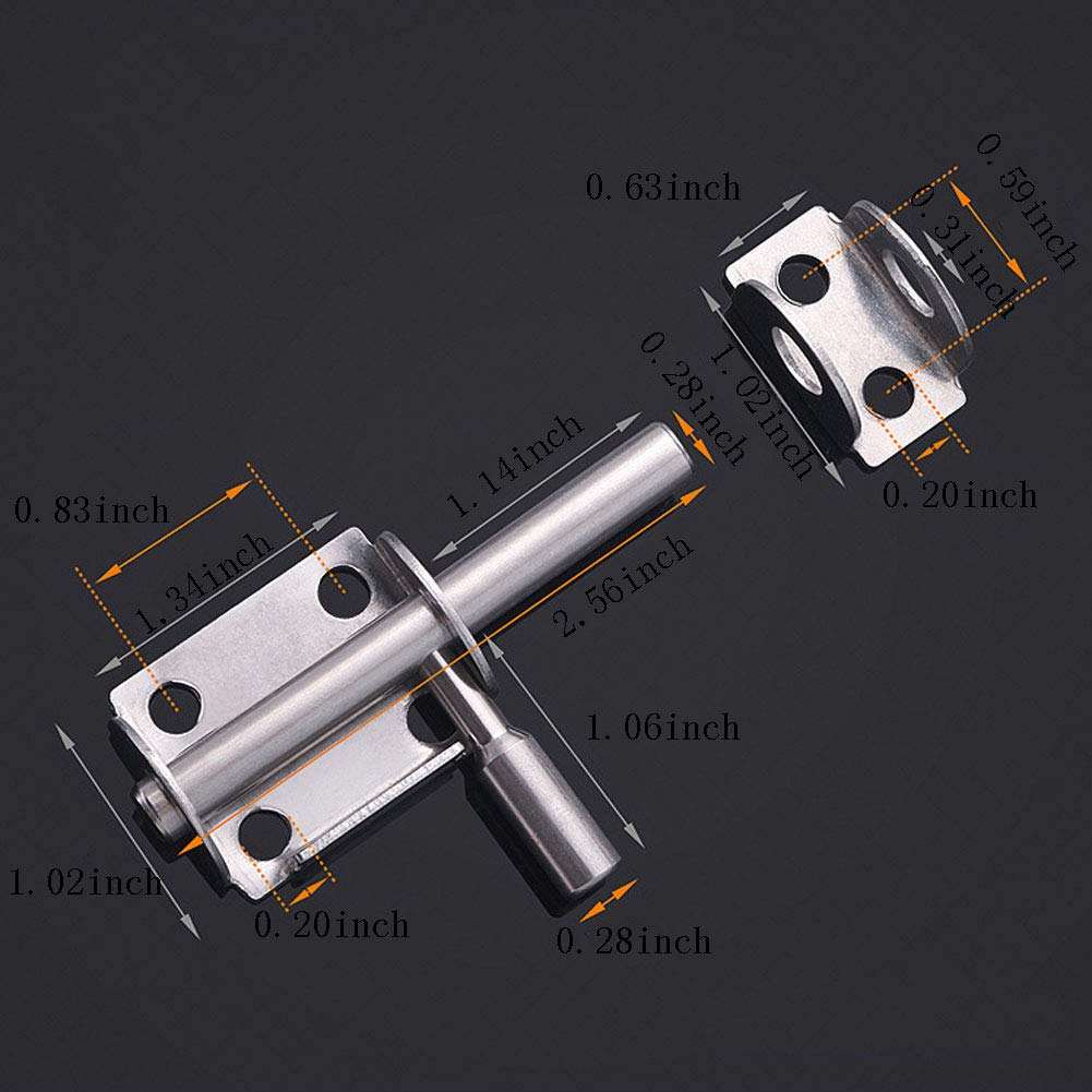 HJinyu Door Latch Lock Stainless Steel Sanding for Wooden Doors Windows Sliding Hardware Accessories 4 Pieces 2