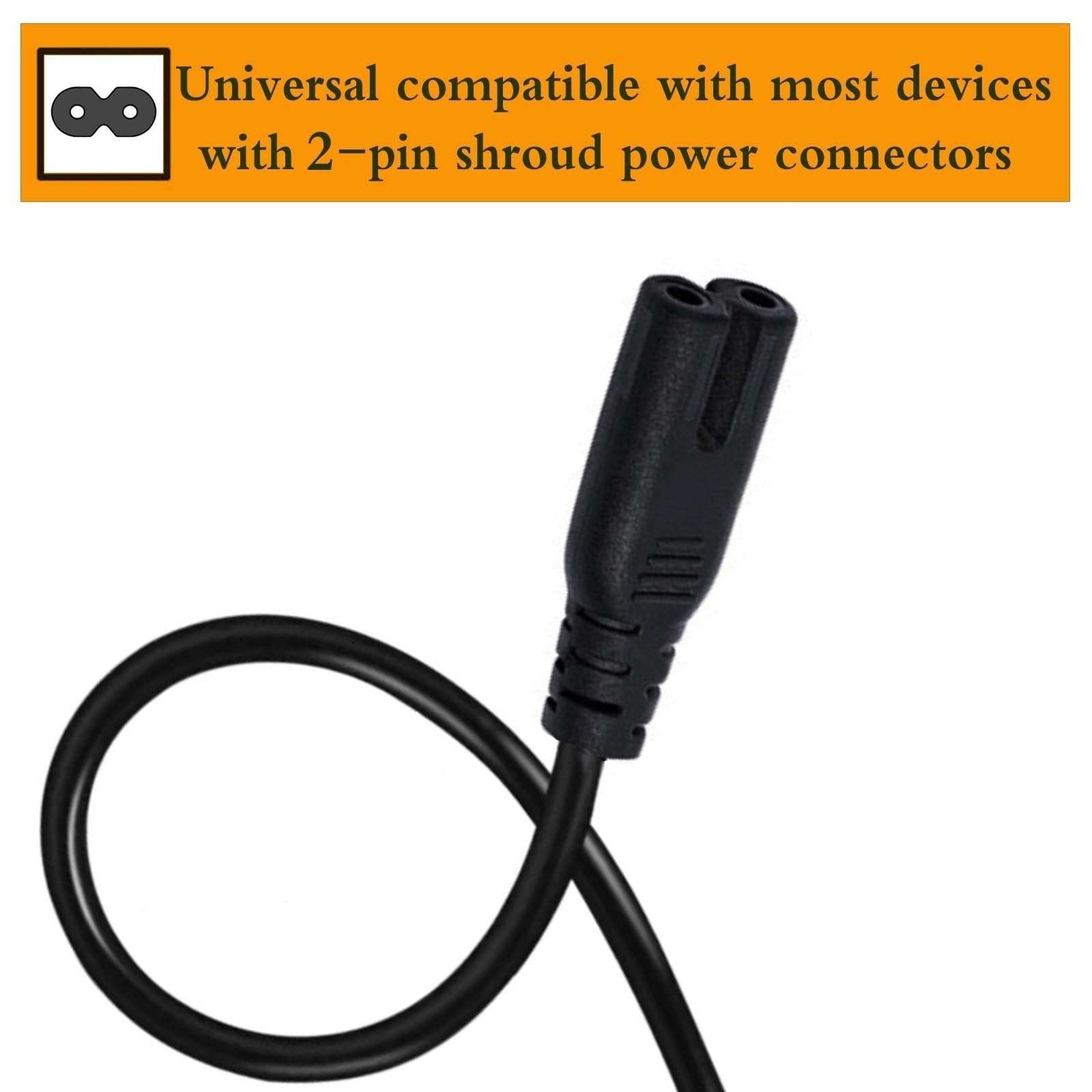 Power Cord Cable for Canon PIXMA MX922 MX492 MX490 MX532 MX452 MX512 MX392 MX372 MX472 PIXMA MG Series Printers Replacement AC Cable 4