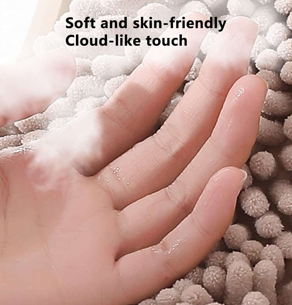 VPTMRP 2 Pack Cute Hand Towels Thickened and Enlarged Soft Plush Chenille Towels Quick Dry for Bathroom Kitchen Hotel 6