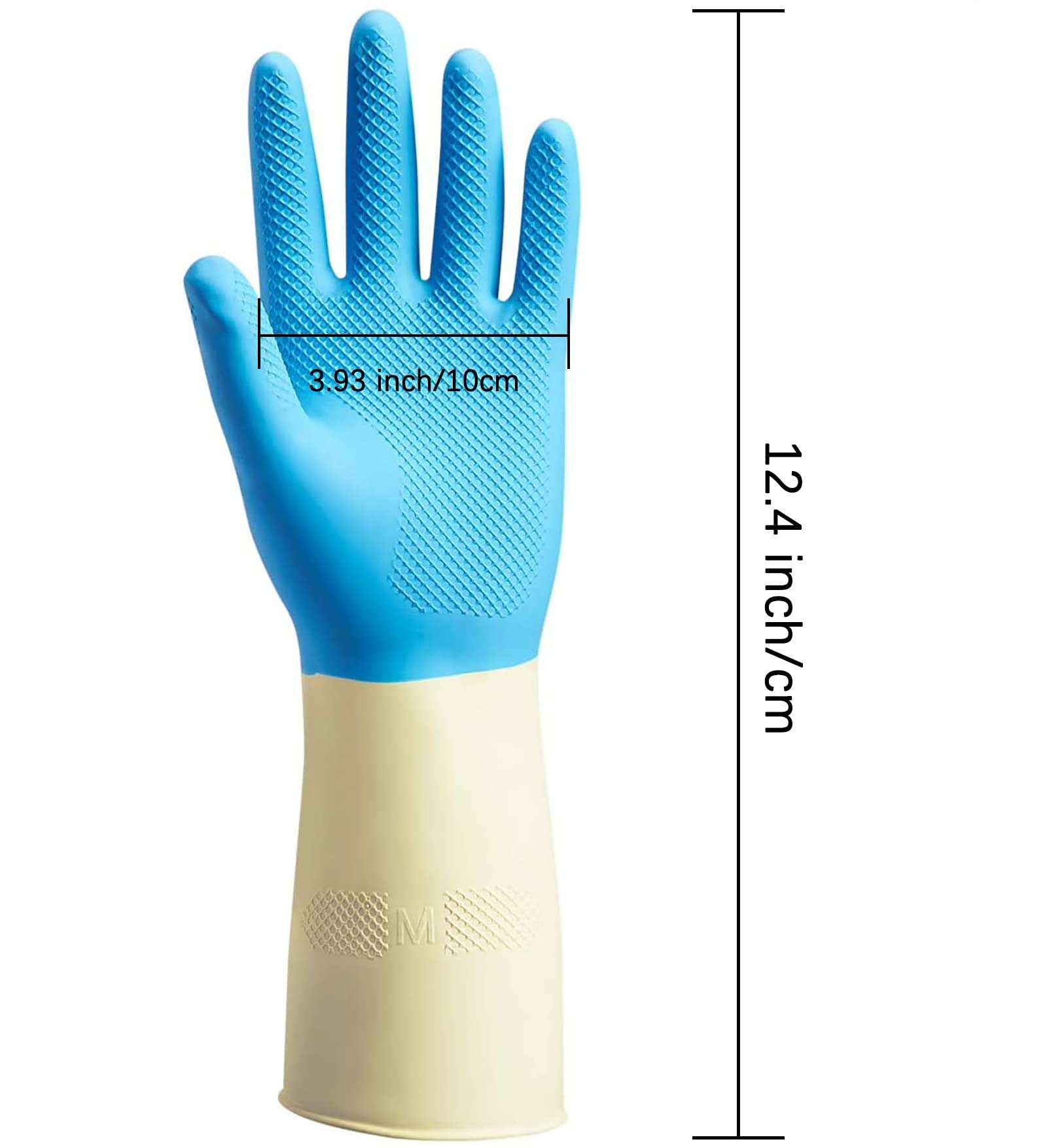 Cleaning Gloves Rubber Latex Free Reusable Household Gloves Soft Comfort for Cleaning Kitchen Washing Painting Gardening Pet Care -Blue Medium 4