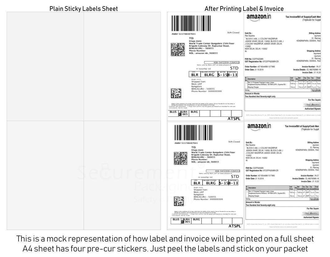 Lotus Self Adhesive Multiuse A4 Size Stickers (4 Per Sheet) 3
